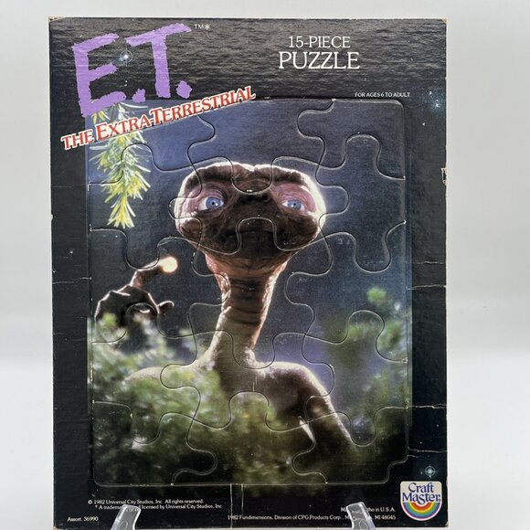 Vintage E.T. The Extra-Terrestrial 15 Piece Tray Puzzle 1982 Craft Master 8x11" - Picture 1 of 16